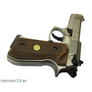 Пневматический пистолет Umarex Beretta M92 FS (никель, дерево)